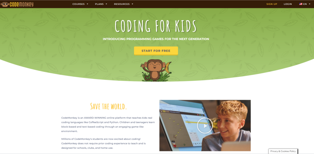 Website dạy lập trình CodeMonkey.com